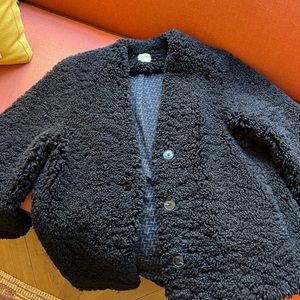 Zadig & Voltaire Woman's Black Mila Soft Curly Jacket Coat M